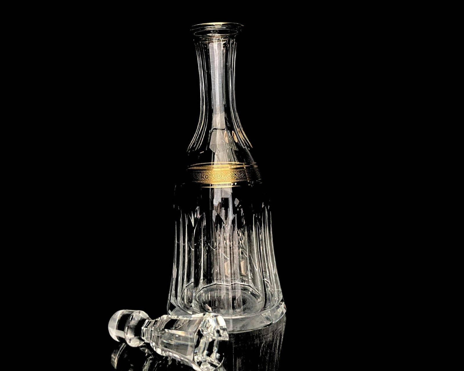 Crystal Decanter Gold | 1pcs | 24k By Theresienthal (Minton Borte) photo for sale