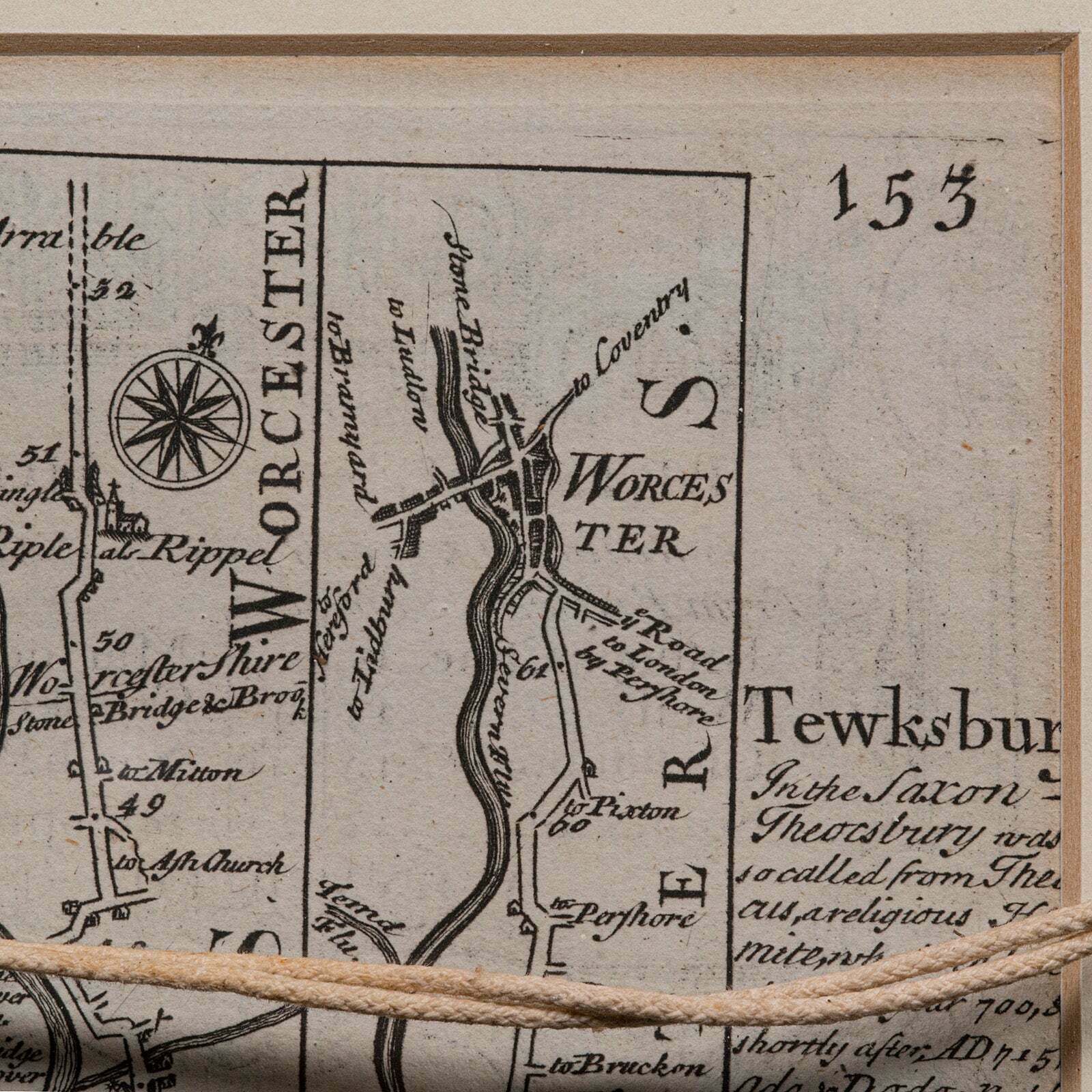 photo furniture Antique Road Map, Bristol To Weymouth, English, Framed Cartography, Georgian