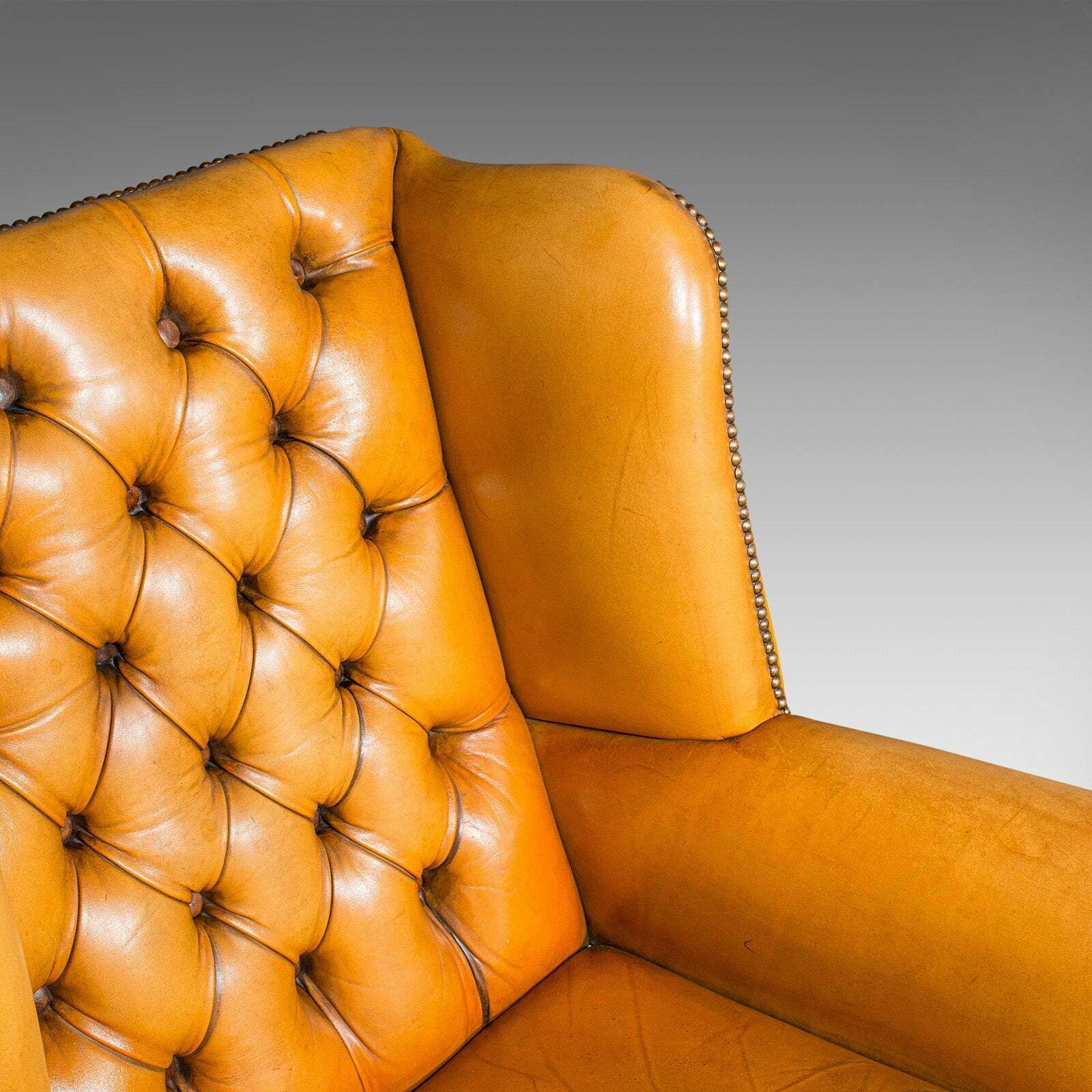 Vintage Gentleman's Club Armchair, English, Wing Back, Lounge, Georgian Revival photo vintage
