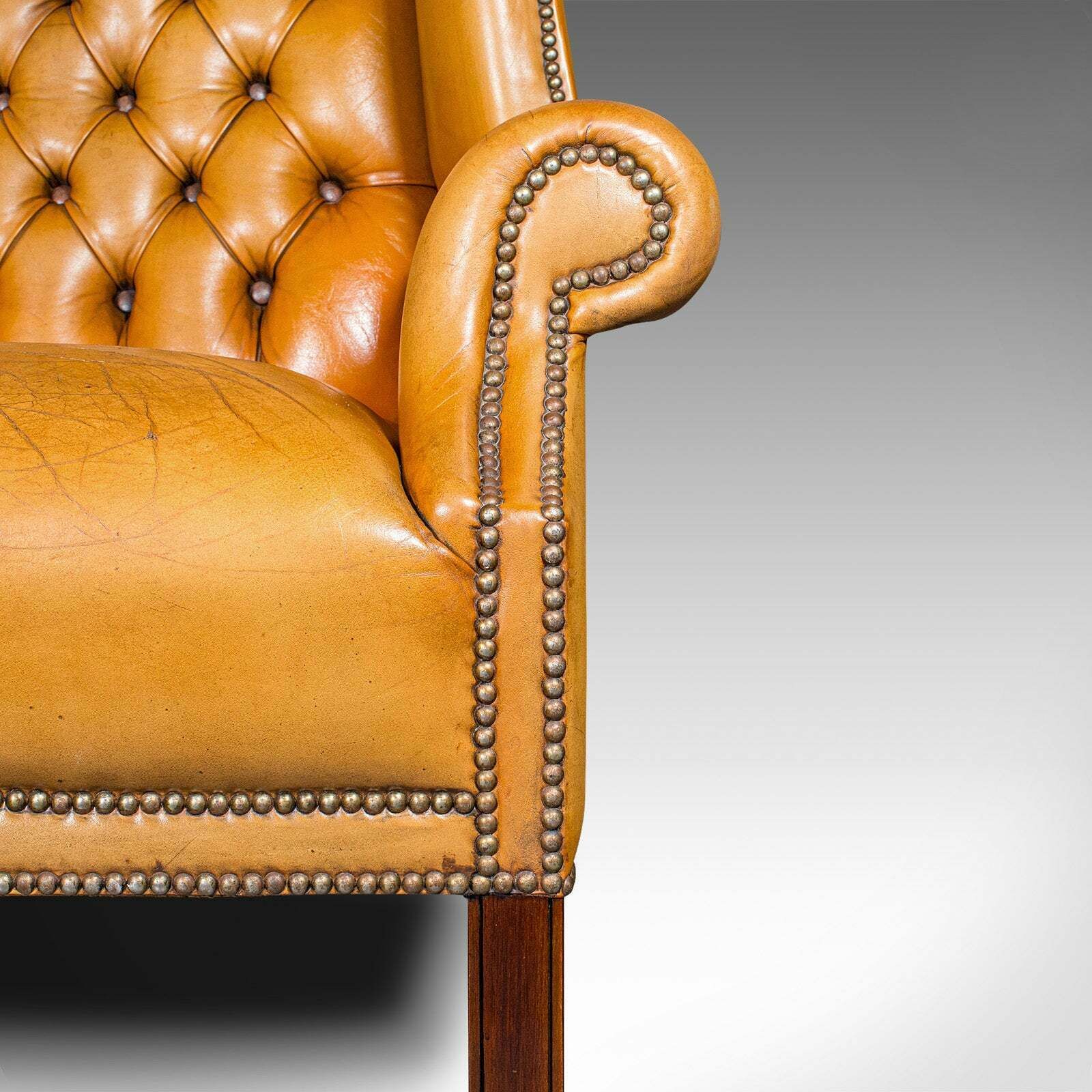 photo for sale Vintage Gentleman's Club Armchair, English, Wing Back, Lounge, Georgian Revival