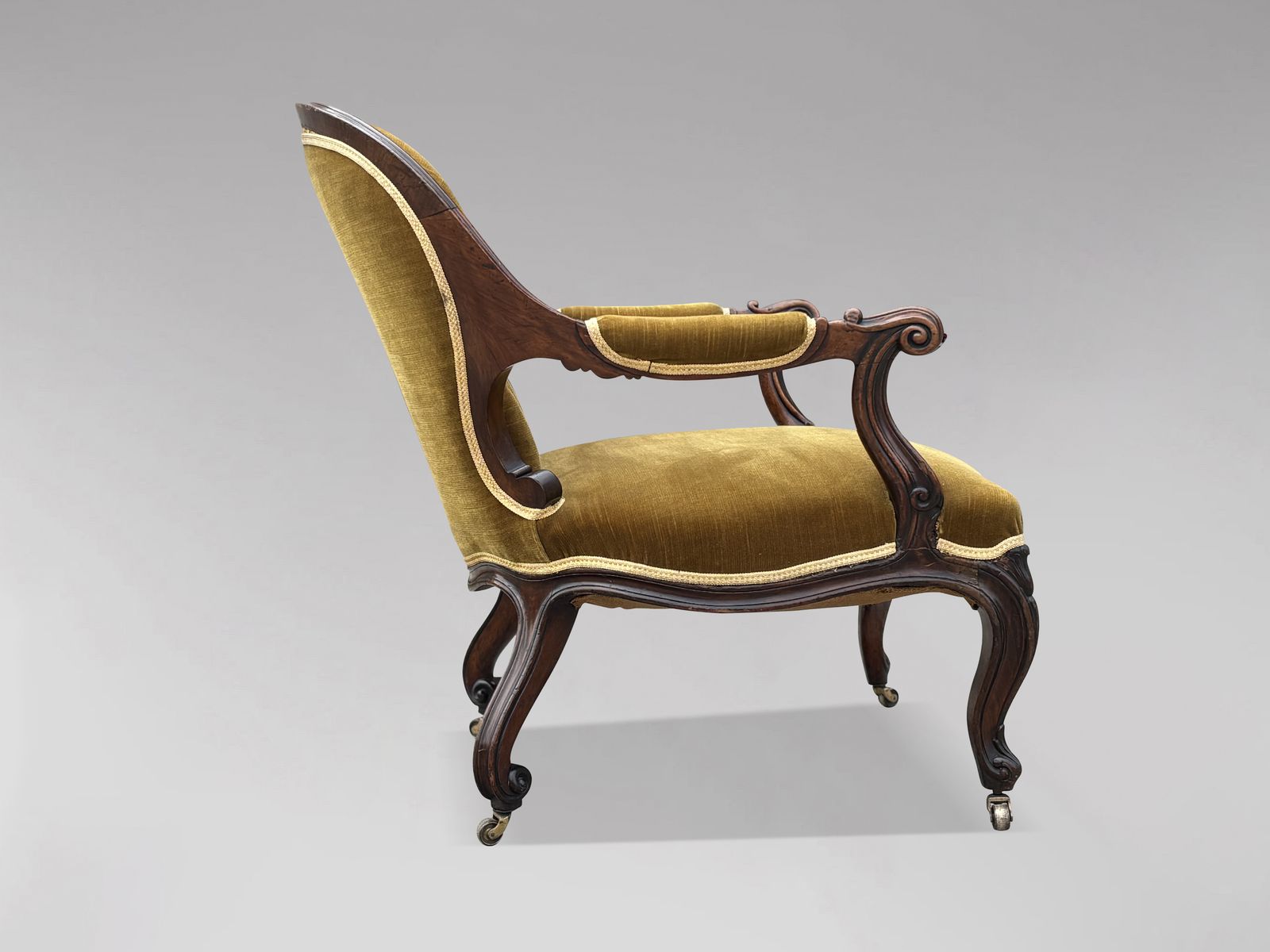 Mid 19th Century Victorian Period Carved Mahogany Armchair