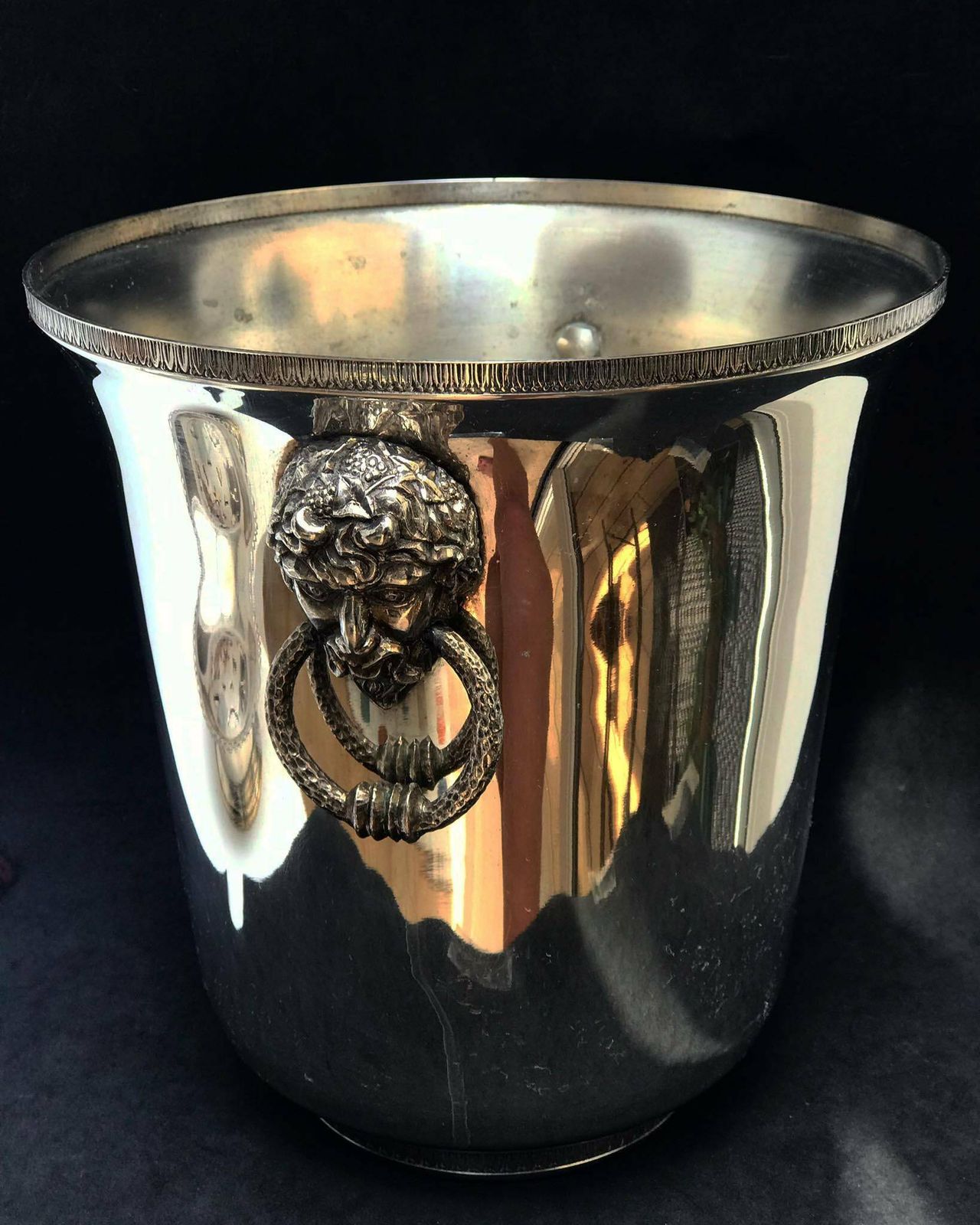 Champagne Bucket Silver Plated Handles Bacchus Demons Decor Bar Cart Christmas Table Wine Chiller Cooler Gift For Wedding Gift Man Cave