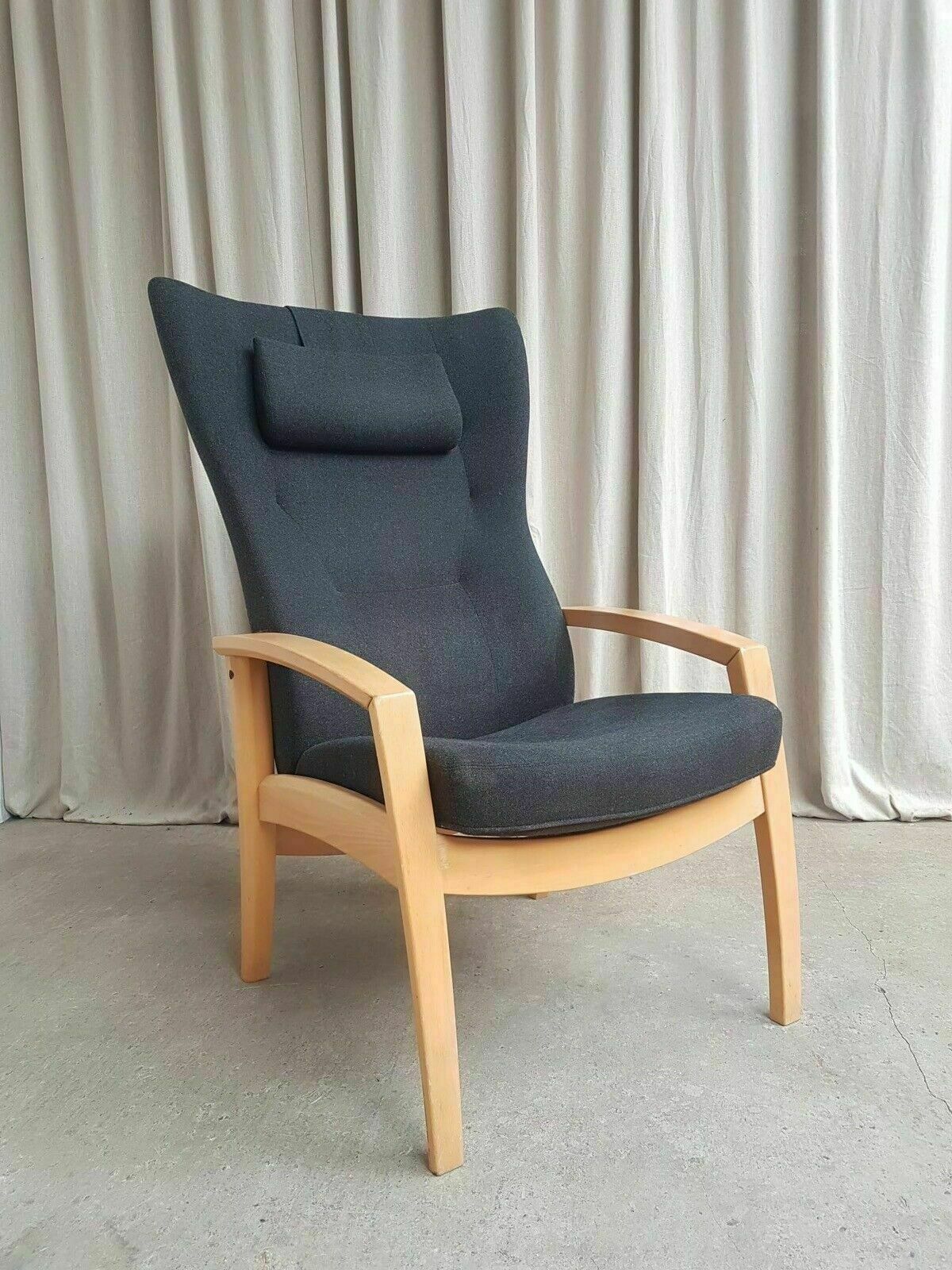 Vtg Mid Century Design Danish Beech Recliner Chair Farstrup Scandi Retro R261 photo for sale
