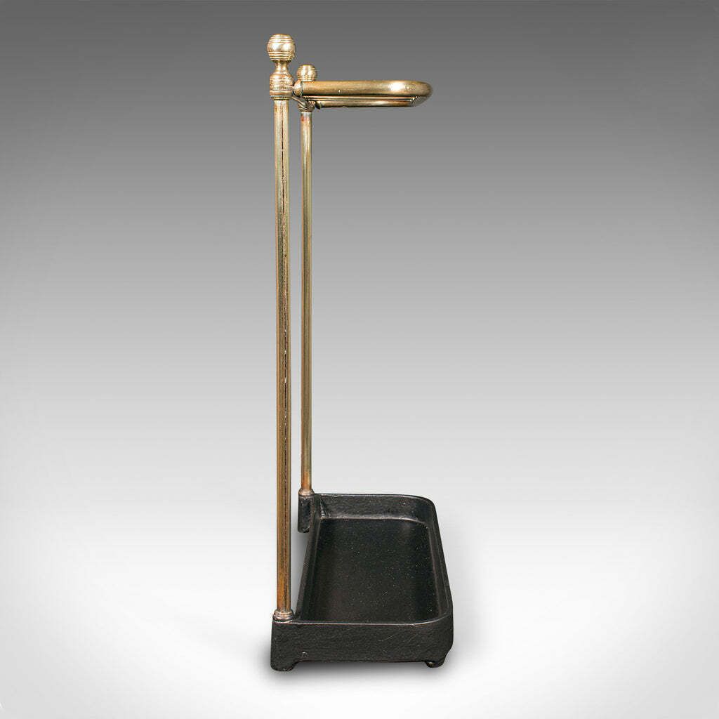 Antique Stick Loop Stand, English, Brass, Hallway, Umbrella Rack, Late Victorian photo 795.0