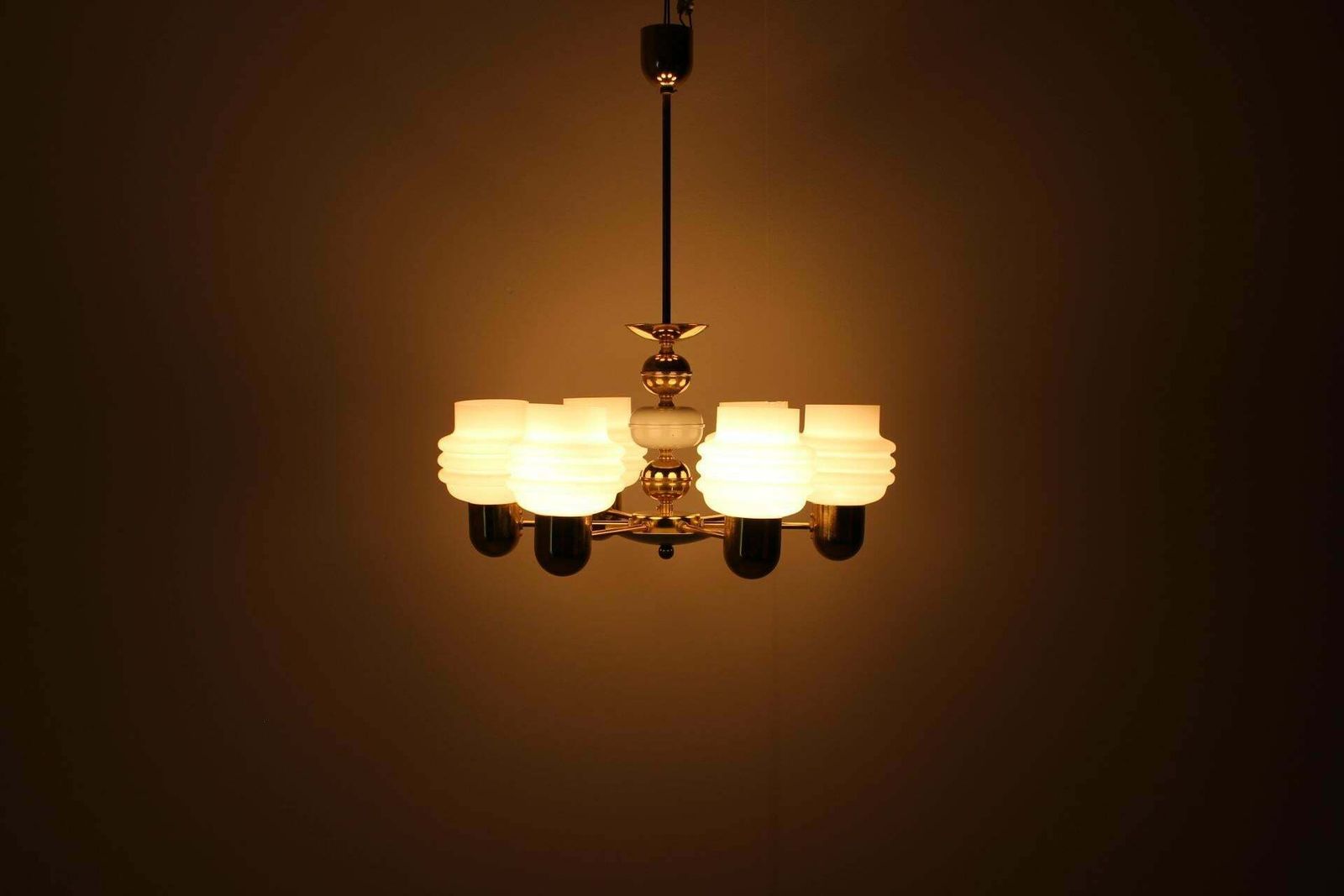 photo vinterior Golden Chandelier By Kamenicky Senov, 1970s, Czechoslovakia