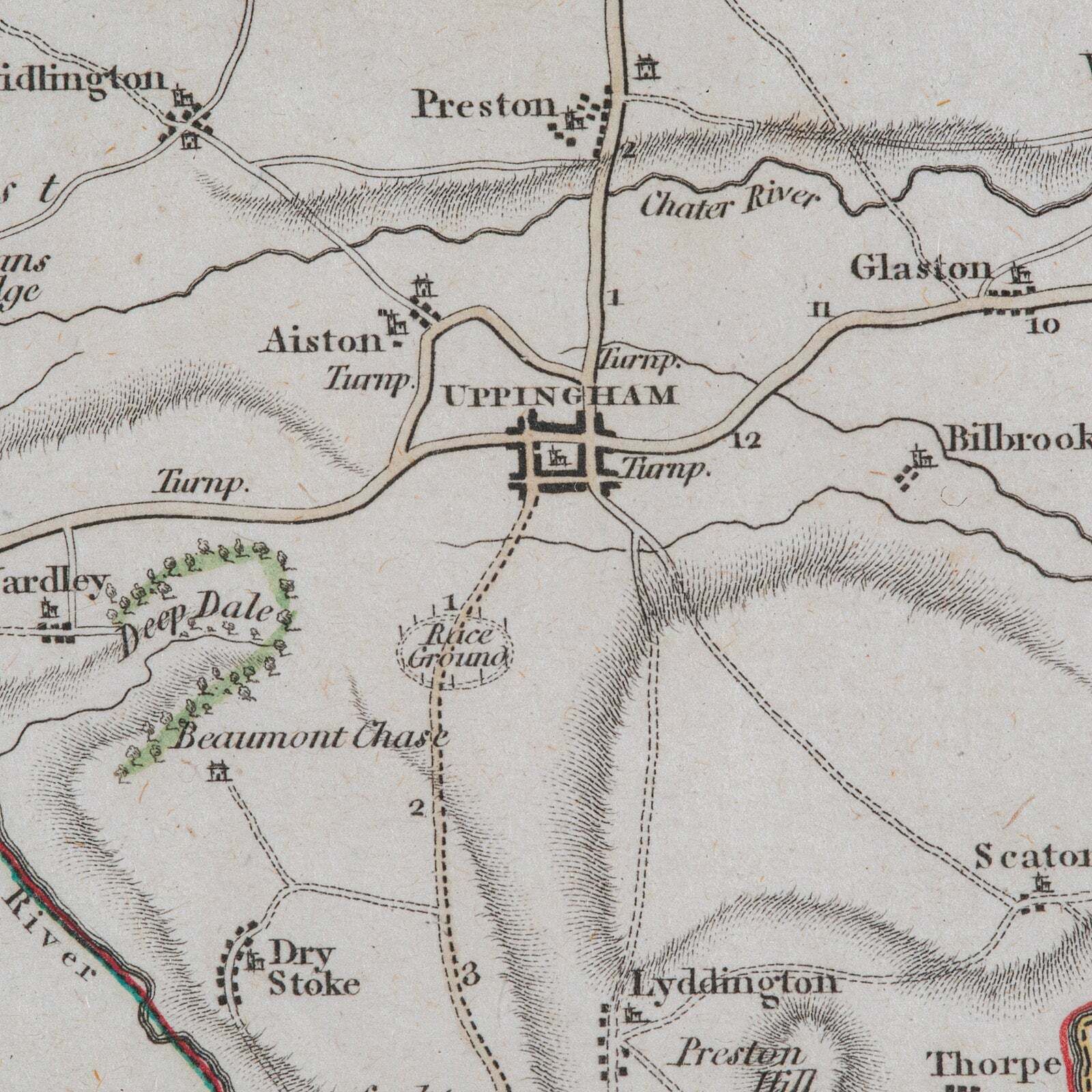 Antique County Map, Rutlandshire, Framed Atlas Cartography, John Cary, Georgian photo vintage