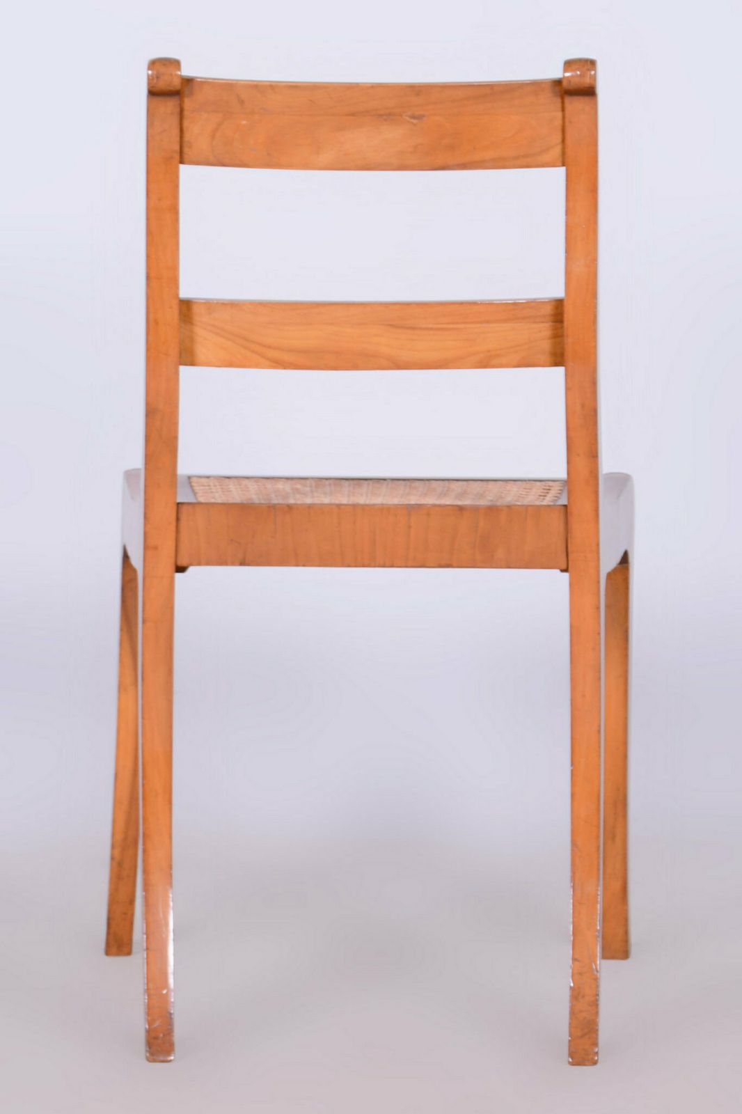 Restored Biedermeier Chair, Cherry Tree, Rattan, Revived Polish, Austria, 1830s photo vintage