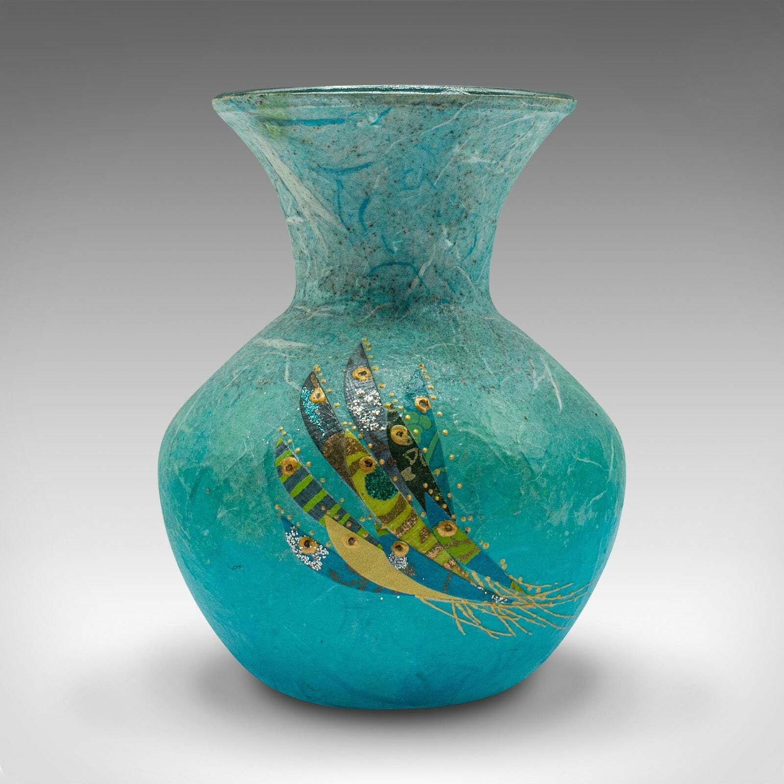 Contemporary Candle Holder, English, Art Glass, Straw Silk, Votive, Posy Vase photo furniture
