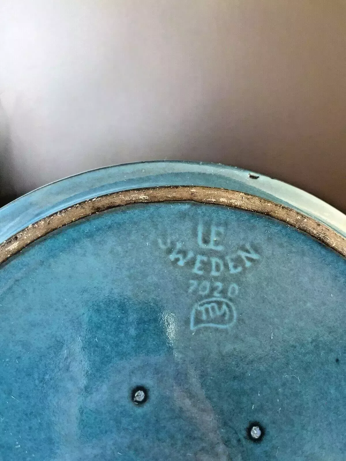 photo vinterior 1967 Mid Century Swedish Upsala Ekeby Turkosa 7020 M Aztec Charger Dish Bowl 60s