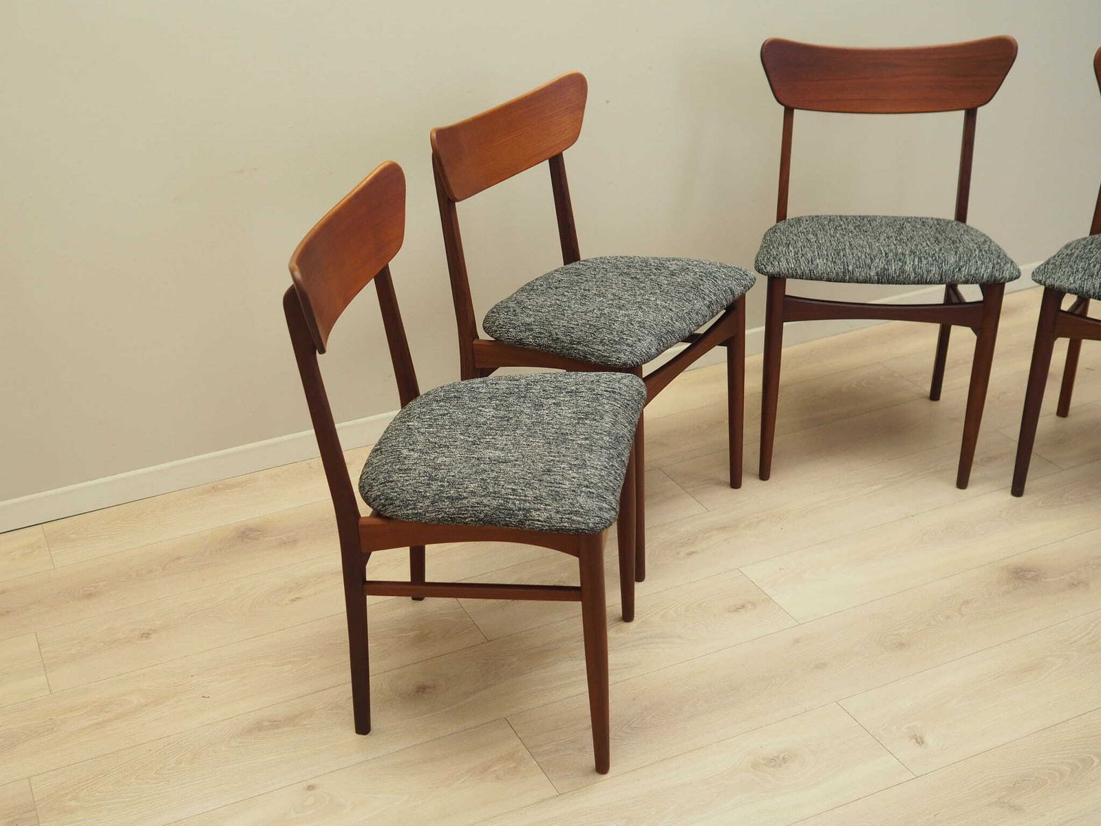Set Of Four Teak Chairs, Danish Design, 1970s, Production: Denmark photo buy