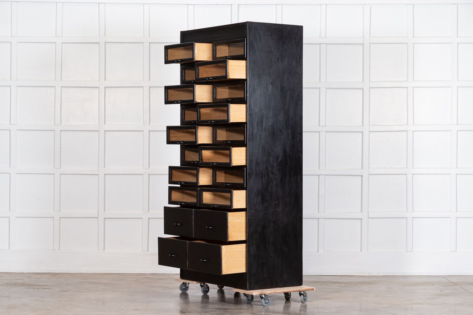1920s Painted Haberdashery Cabinet With Glass Drawers. photo 2243.0