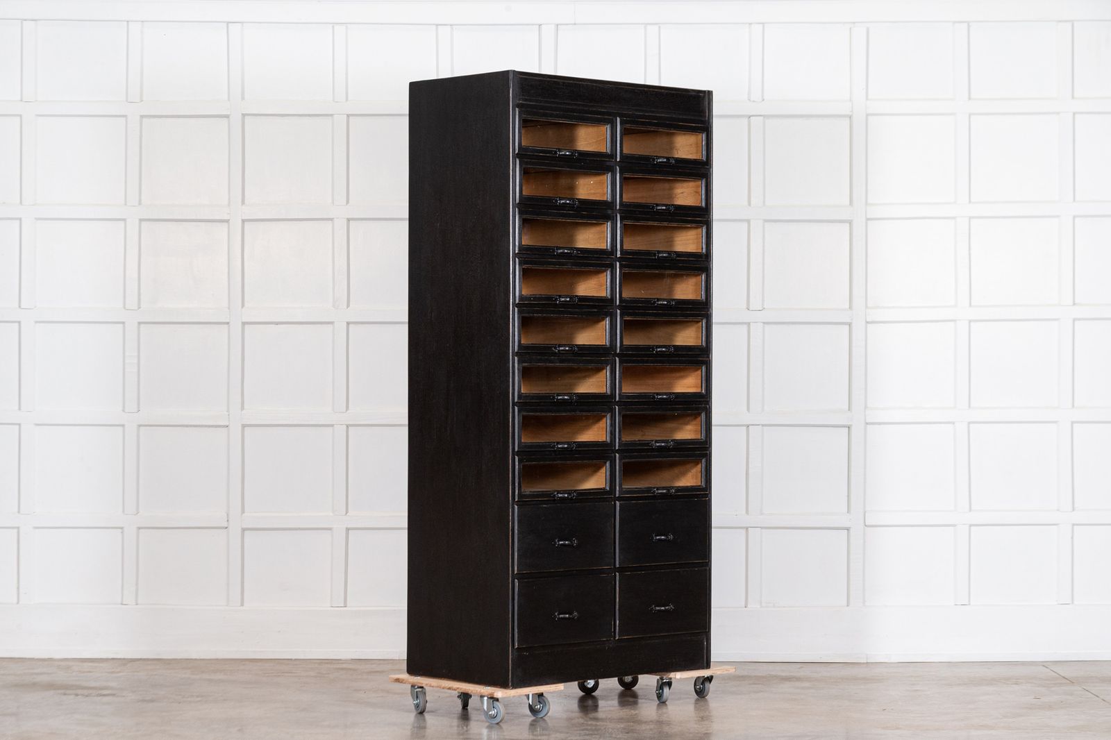 1920s Painted Haberdashery Cabinet With Glass Drawers. photo furniture