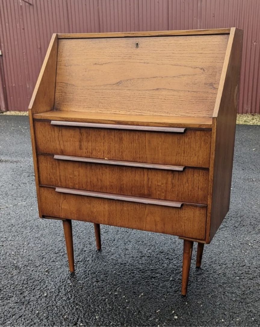 Vintage Teak Danish Secretary Bureau Desk, Mcm, Rare photo for sale