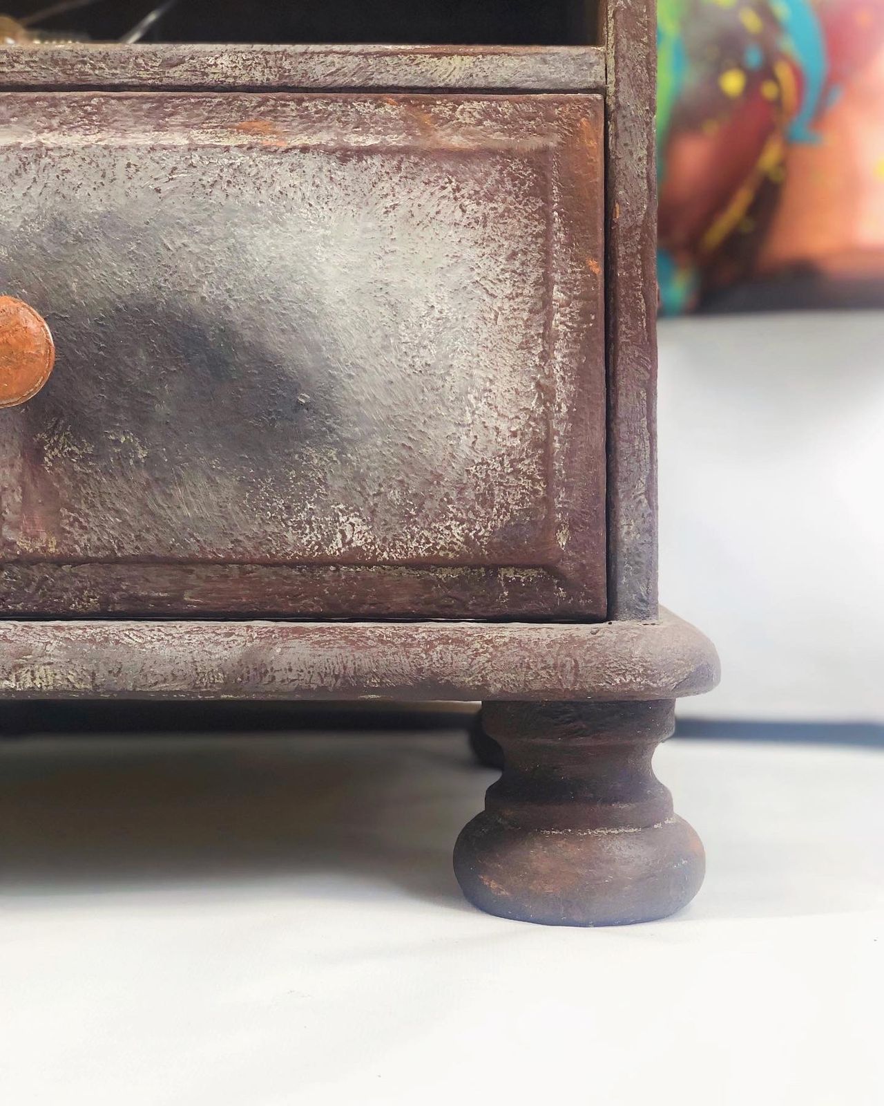 Rusty Metal Paint Effect Bedside Cabinet By Paint Kitchen photo 50.0