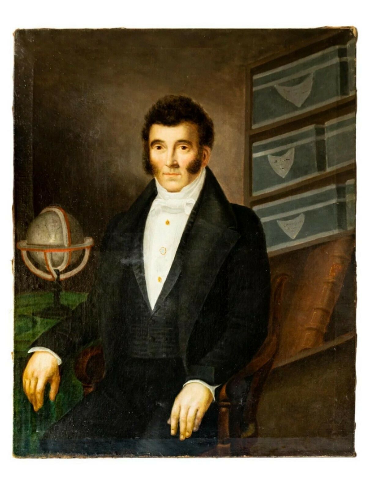 Large Portrait In Oil Of An Explorer