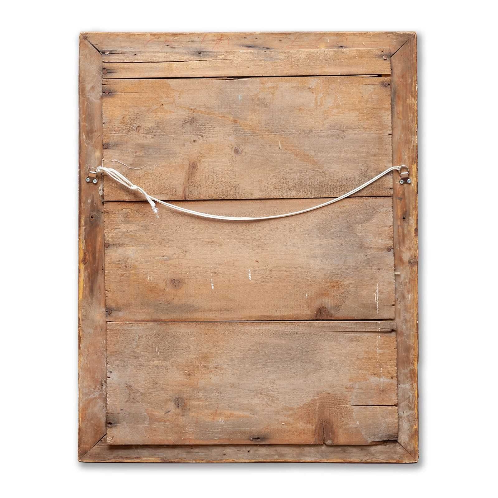19th Century Red & White Bole Rectangular Wall Mirror From France photo vinterior
