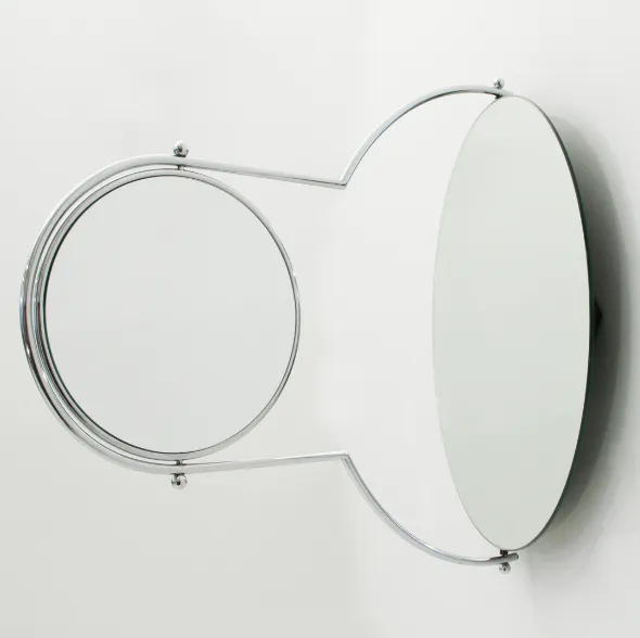 1450.0 Articulating 'Specchio Due' Double Wall Mirror With Swivel Arm, 1984, Mirrored Glass, Chrome By Rodney Kinsman For Bieffeplast, Italy photo