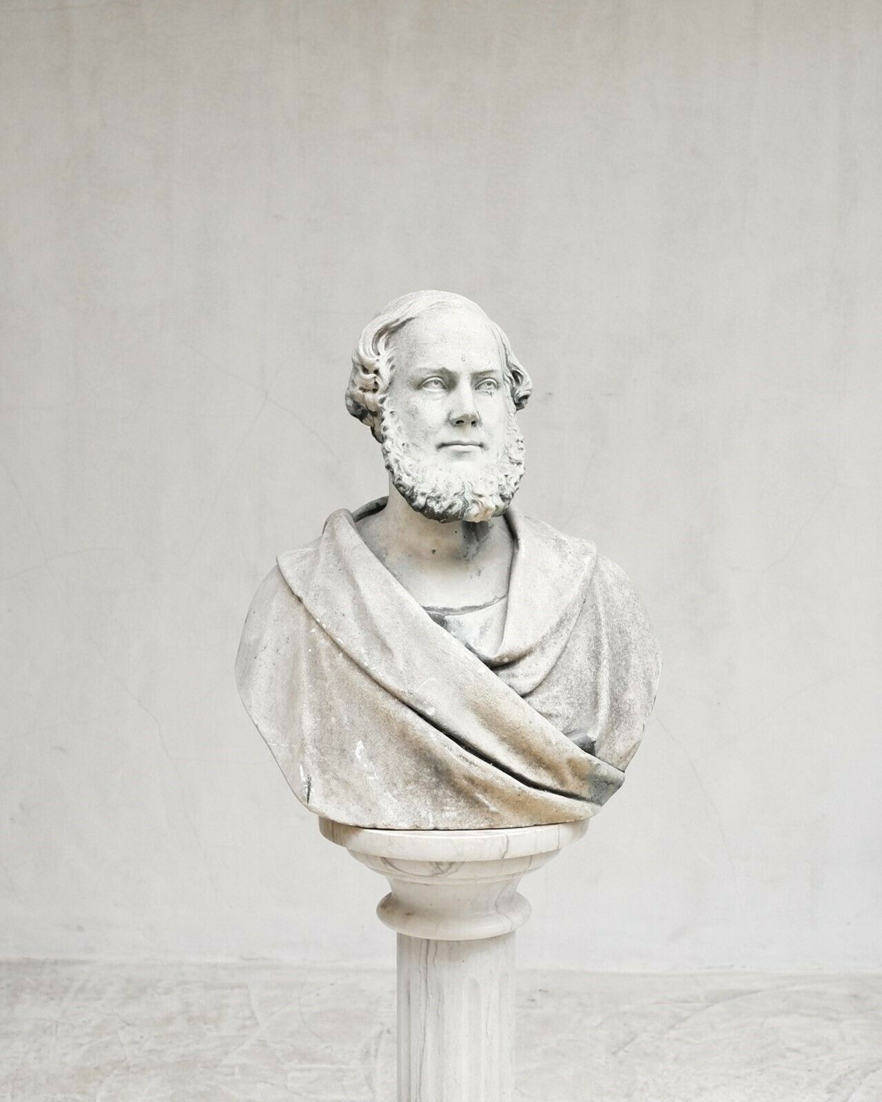 Important Signed 19c.Marble Bust Of Sir George Gilbert Scott By Giovanni Fontana photo buy