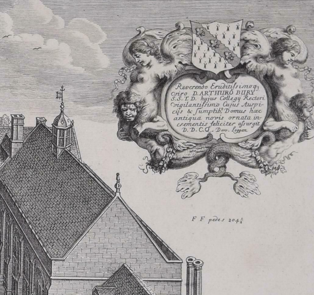 David Loggan Exeter College, Oxford 1675 Engraving By David Loggan 1675 photo Art