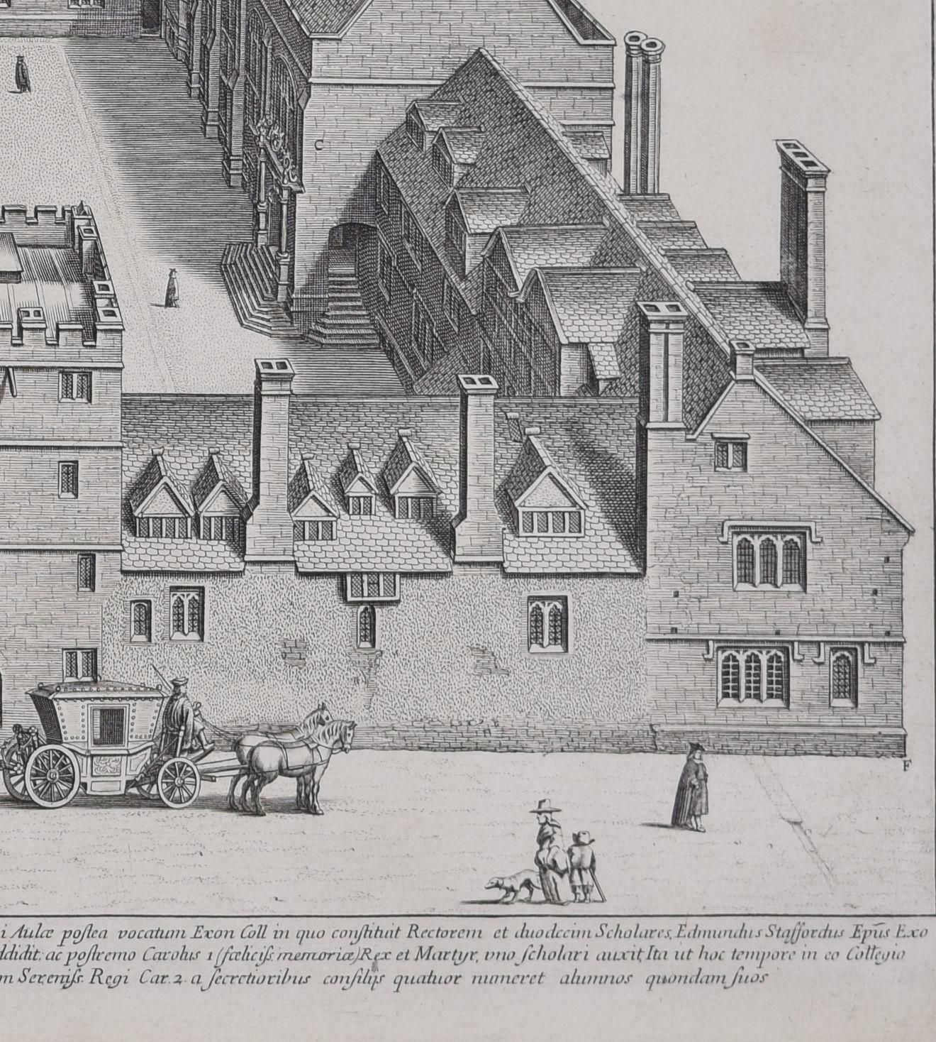 David Loggan Exeter College, Oxford 1675 Engraving By David Loggan 1675 photo 1700.0