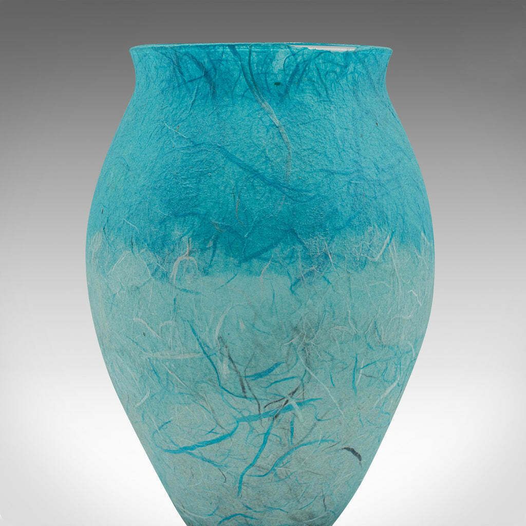 Contemporary Flower Bouquet Vase, English, Art Glass, Straw Silk, Baluster Urn photo vintage