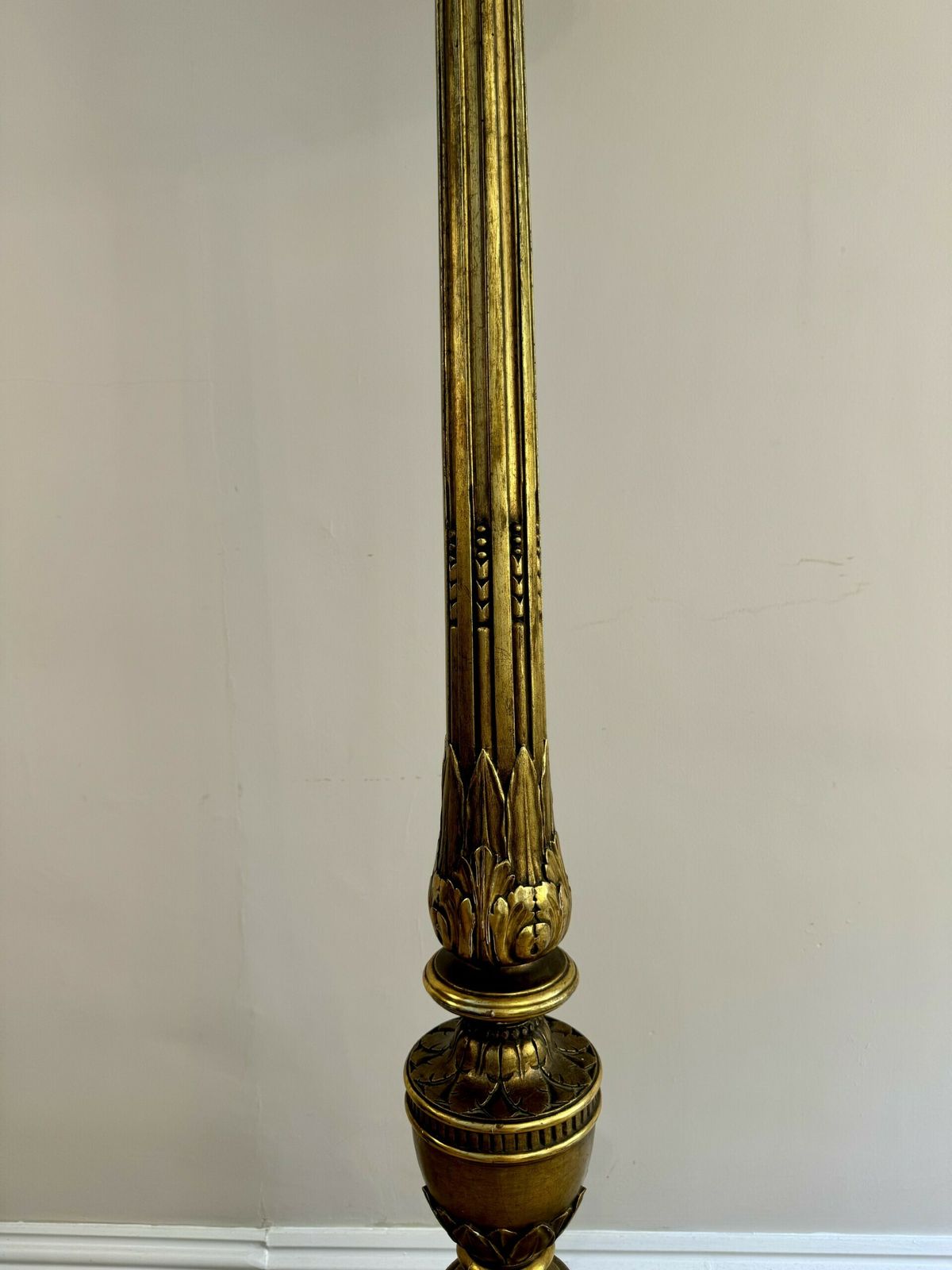 Outstanding Quality Antique French Carved Gilded Standard Lamp photo buy