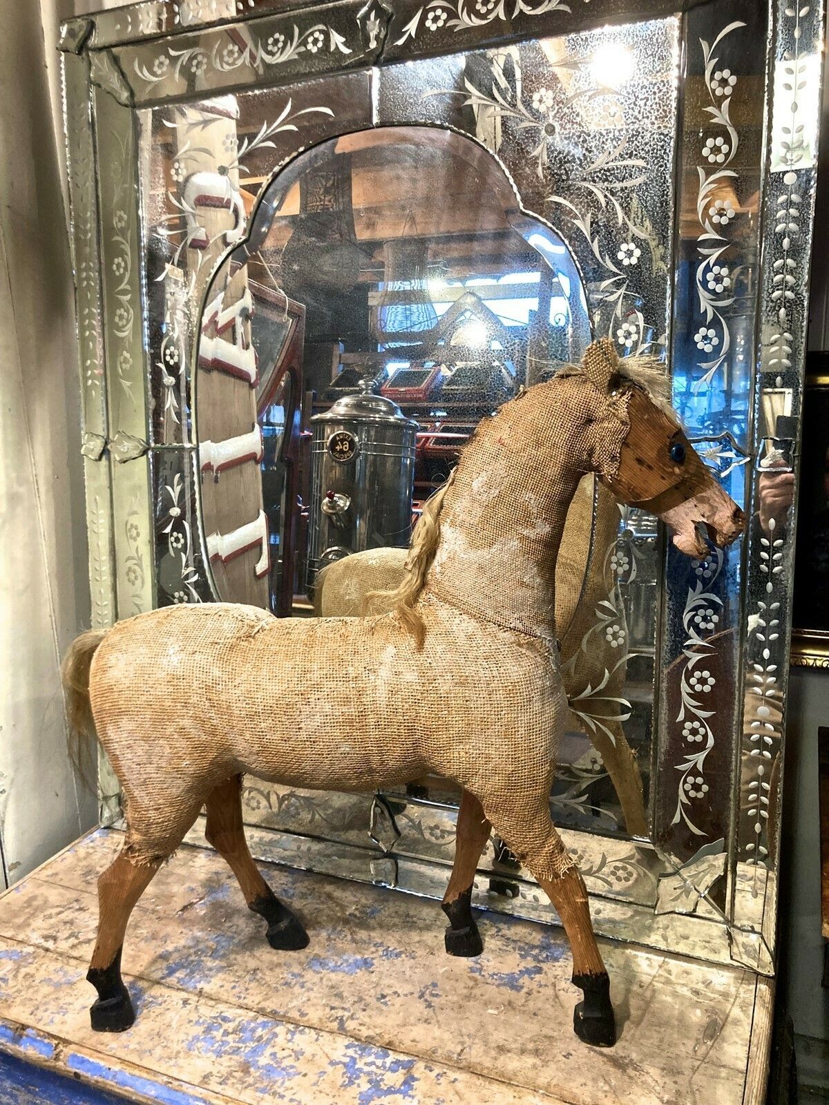 19th C. Child's Horse Toy From France photo furniture