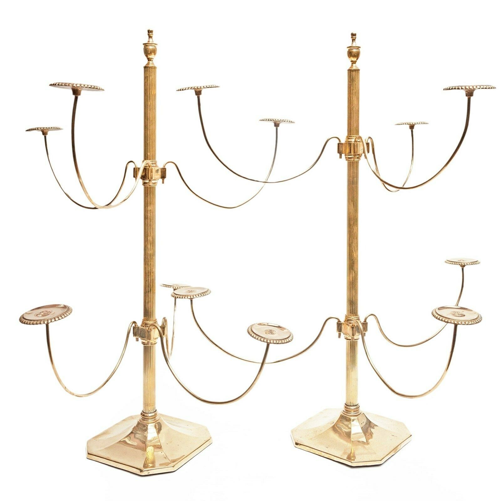 Pair Of Mid Century Brass Counter Top Hatstands From A Milliners' Shop