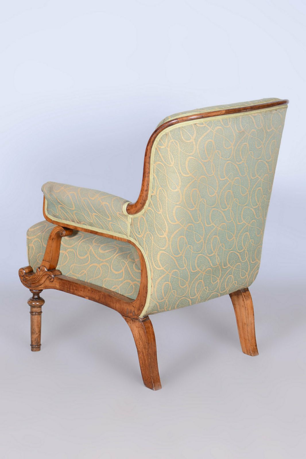 Restored Biedermeier Armchair, Walnut, Spruce, Beech, Czech, 1830s photo furniture