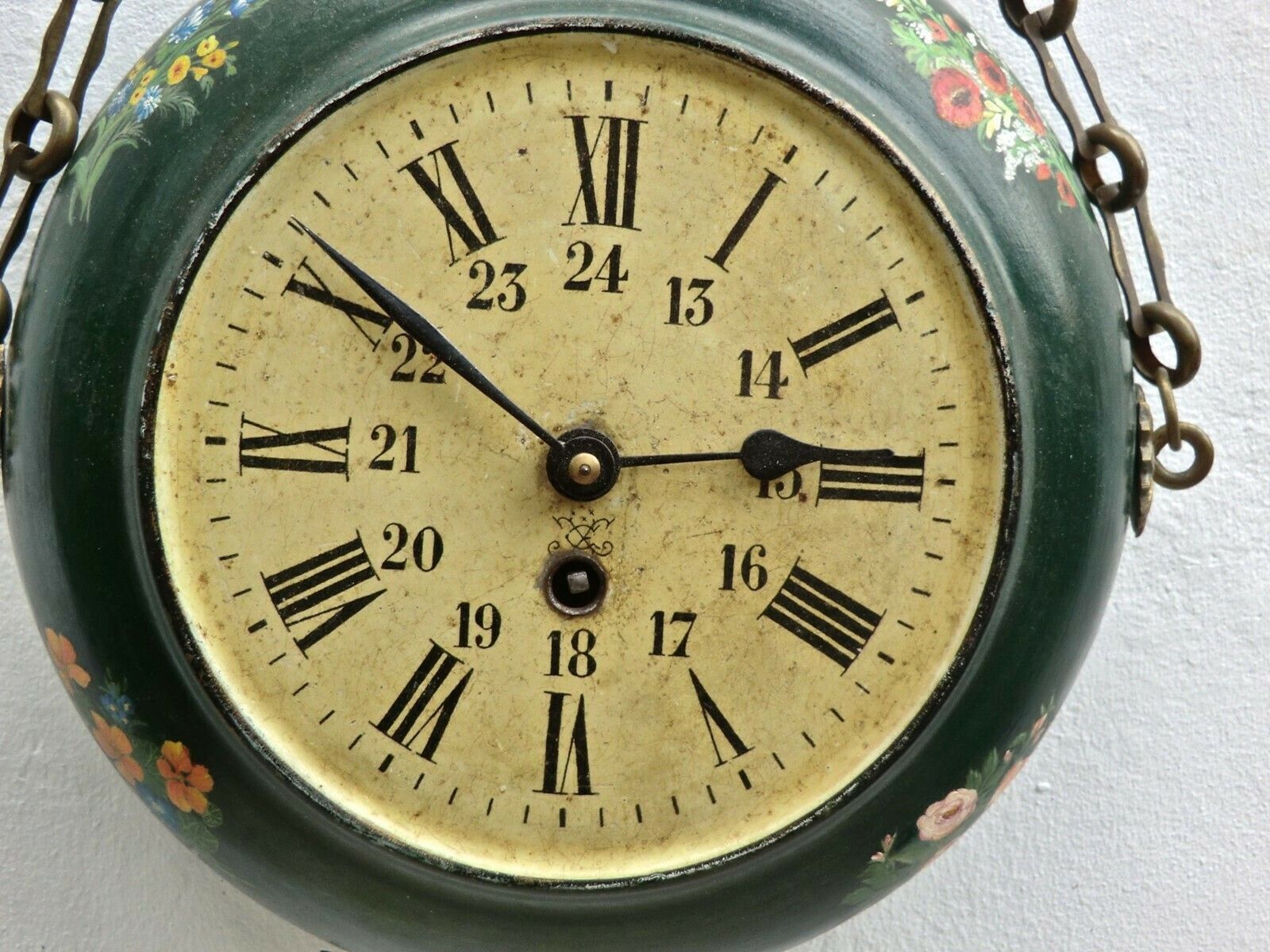 19thc. 'Boulangere' Chain Hanging Wall Clock From France photo furniture
