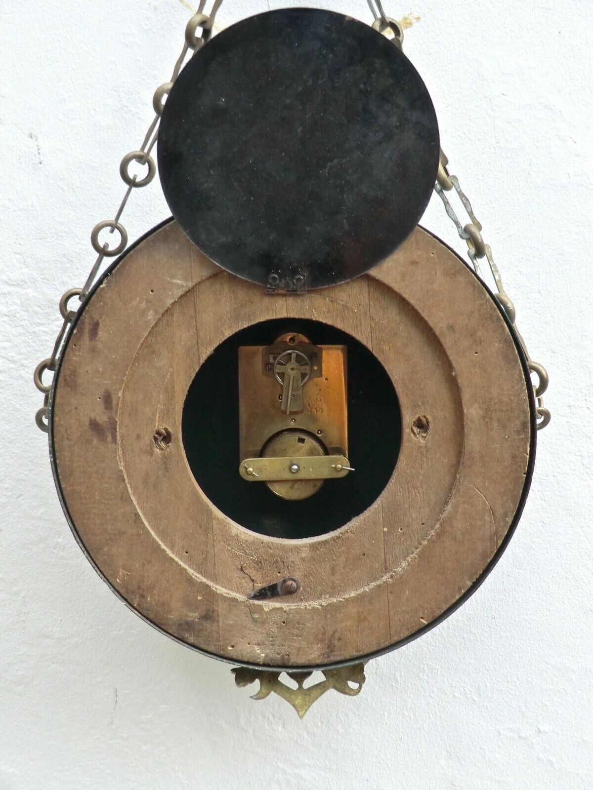 19thc. 'Boulangere' Chain Hanging Wall Clock From France photo vintage