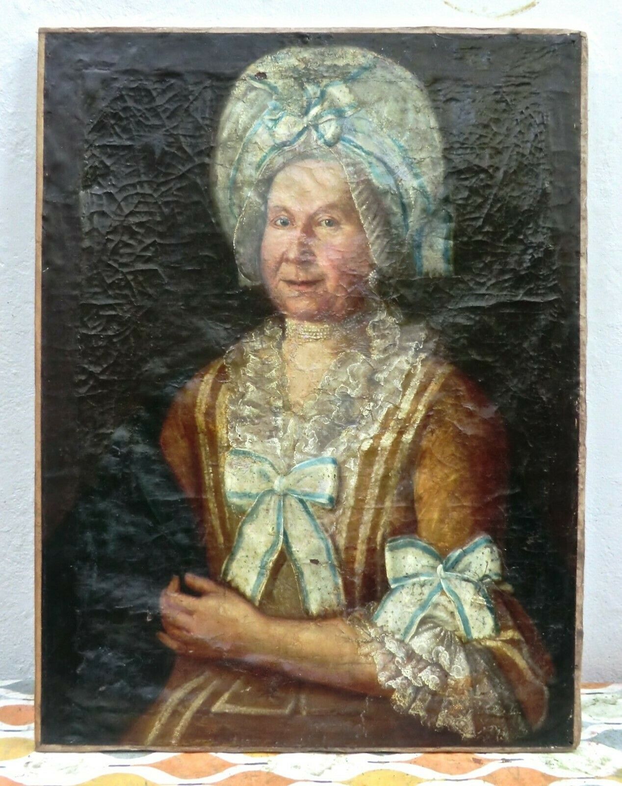 Fine Portrait In Oil Of 18thc. French 'Noble' Woman