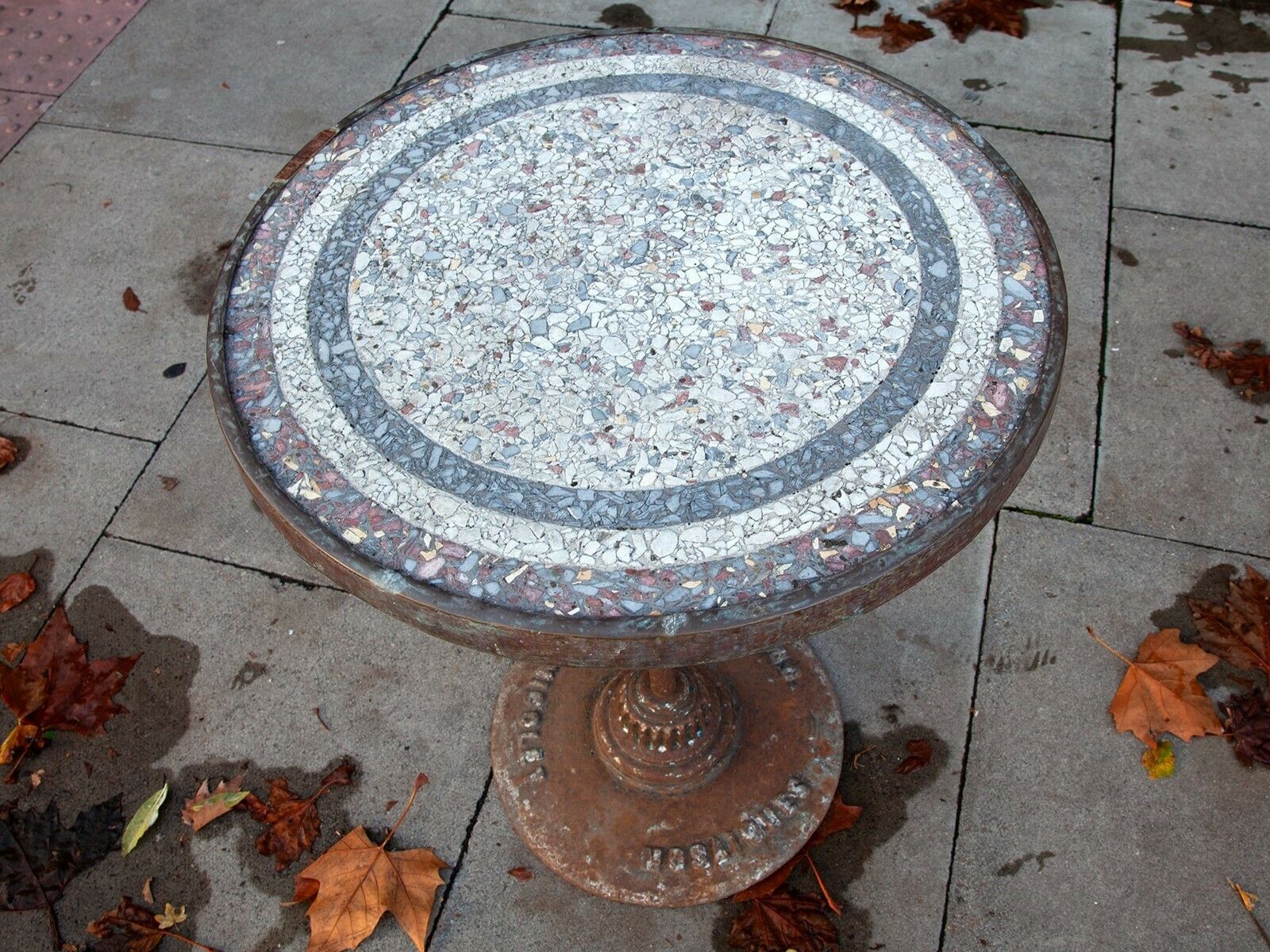 Vintage Parisian Café Table With Mosaic Top photo 825.0
