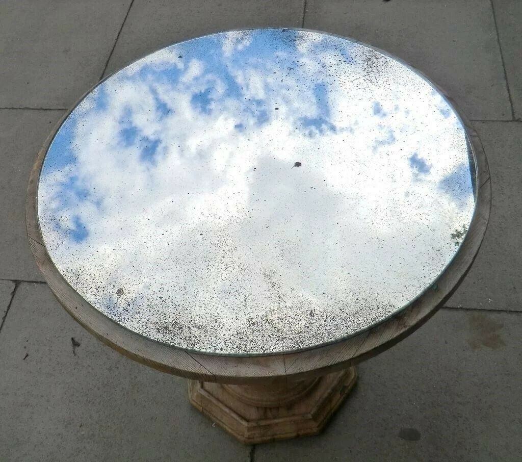 Mirror Top Carved Wood Coffee Table From France photo Furniture