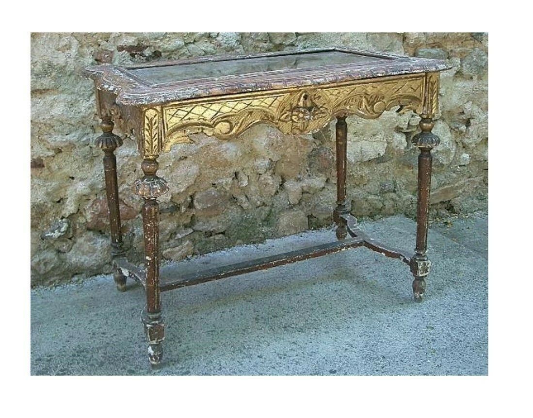 Gilded Display Desk From French 19thc Jeweller photo furniture