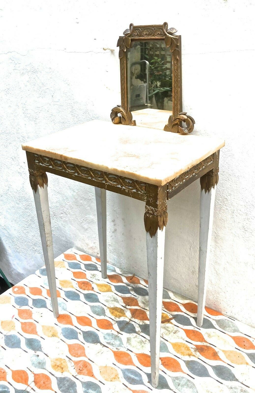 Small French 19thc. Boudoir Table & Chair photo 500.0