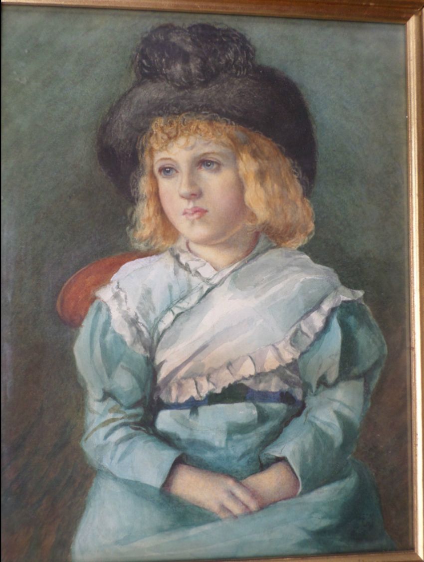 19th C. Paris Studio 'Gouache' Painting Of Young Boy photo for sale