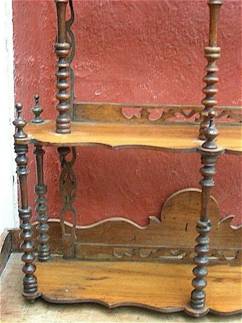 Art Nouveau Shelf Rack Carved In Walnut photo for sale