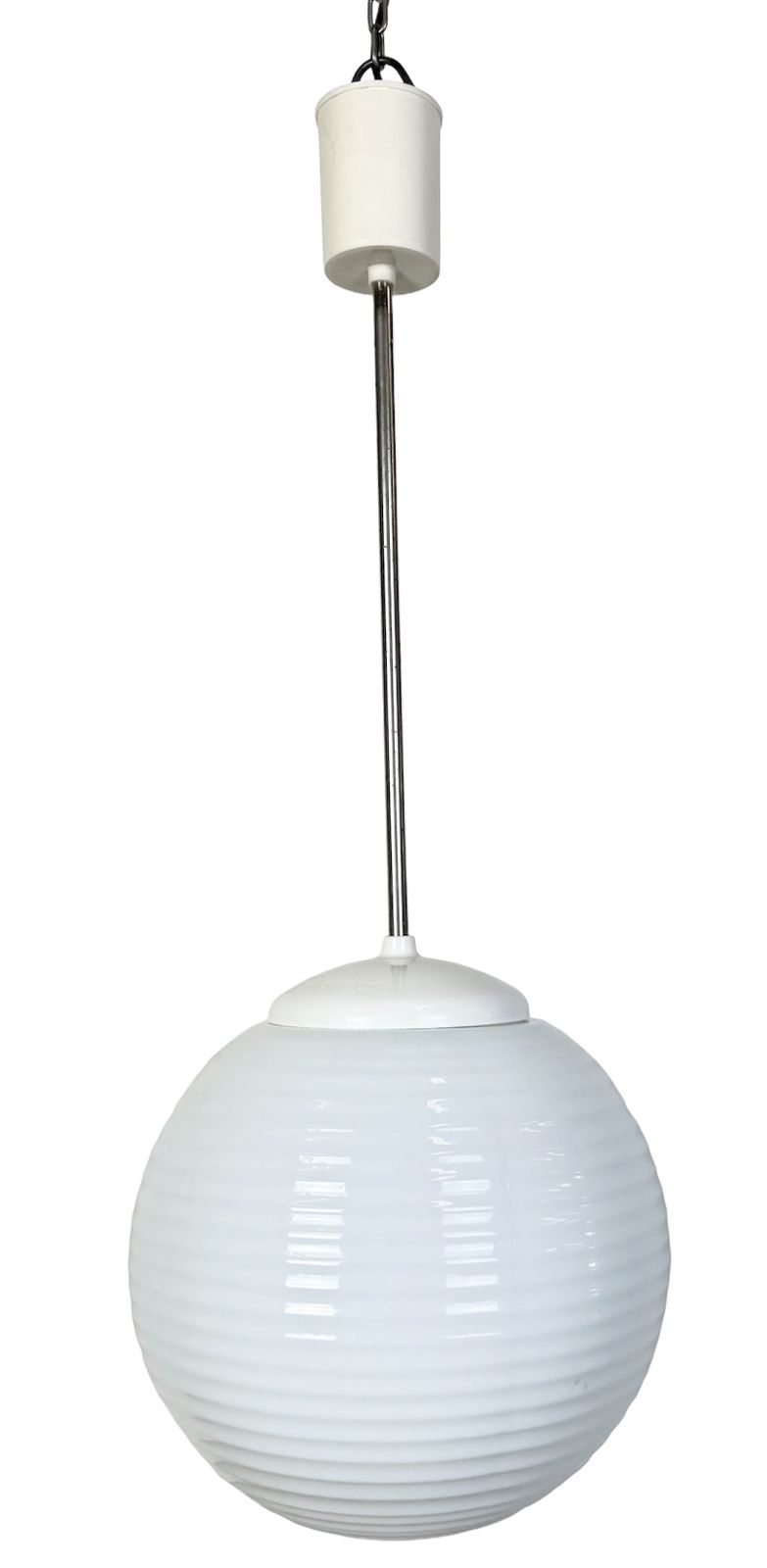 Vintage Chandelier With Milk Glass From Elektrosvit, 1960s, 2x