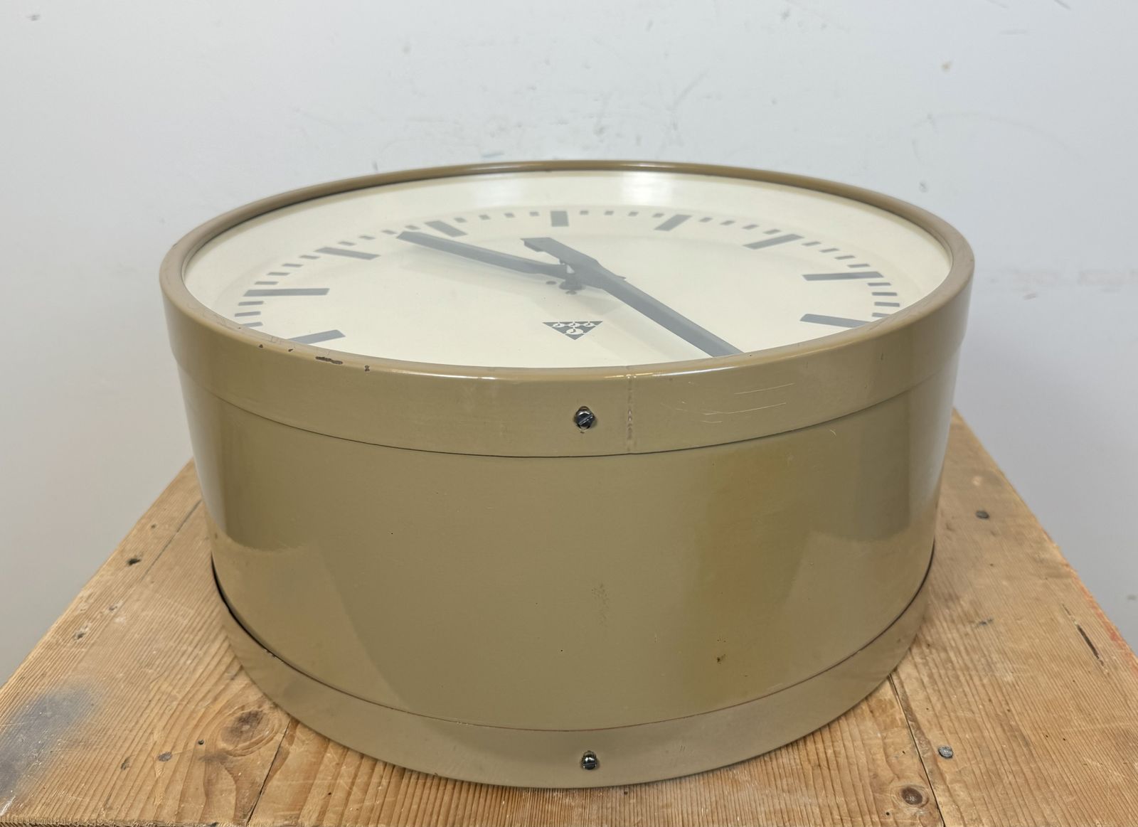 Large Industrial Double Sided Railway Or Factory Clock From Pragotron, 1960s photo furniture