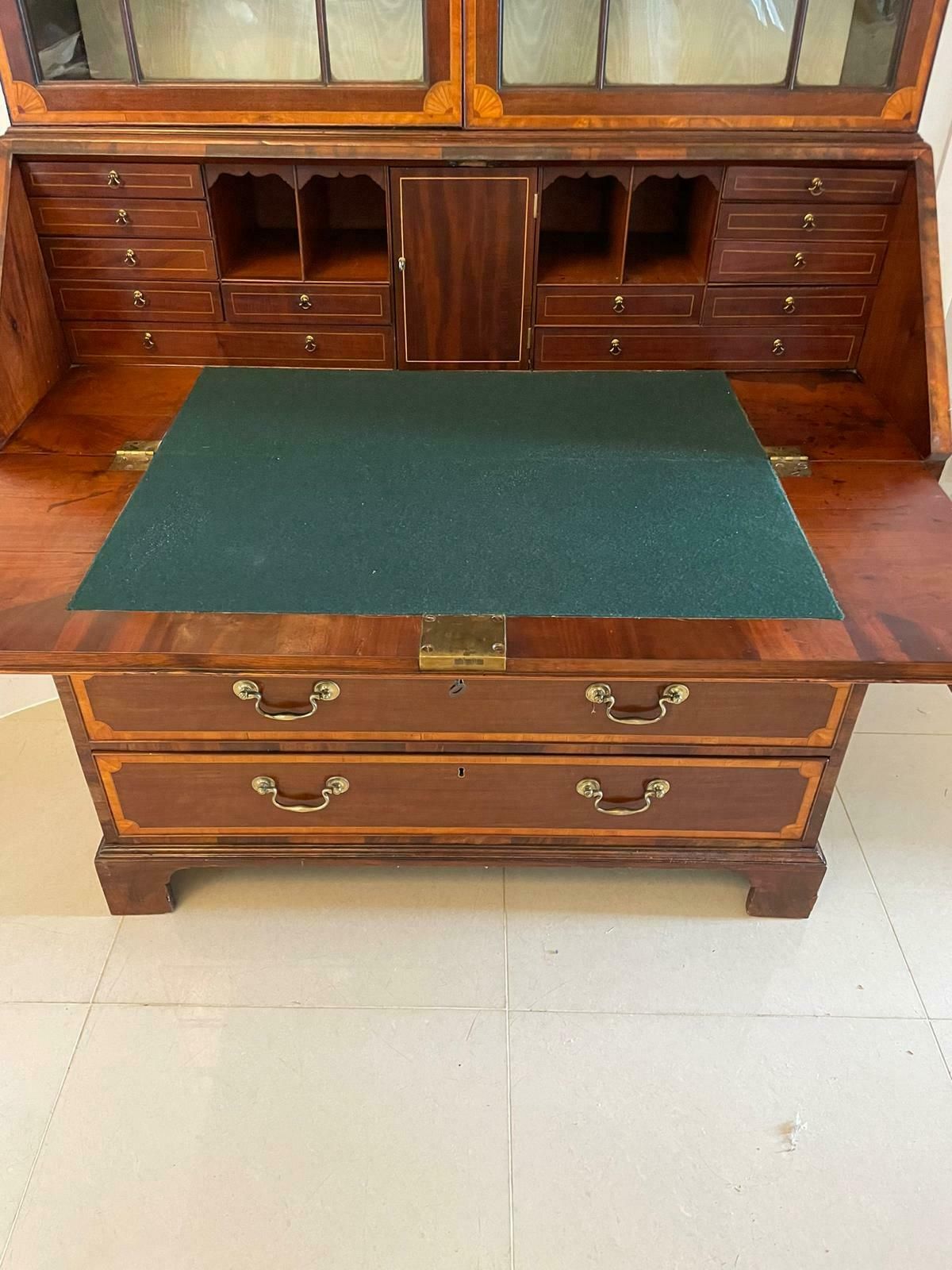 Outstanding Quality Antique 19th Century Mahogany Inlaid Bookcase photo for sale