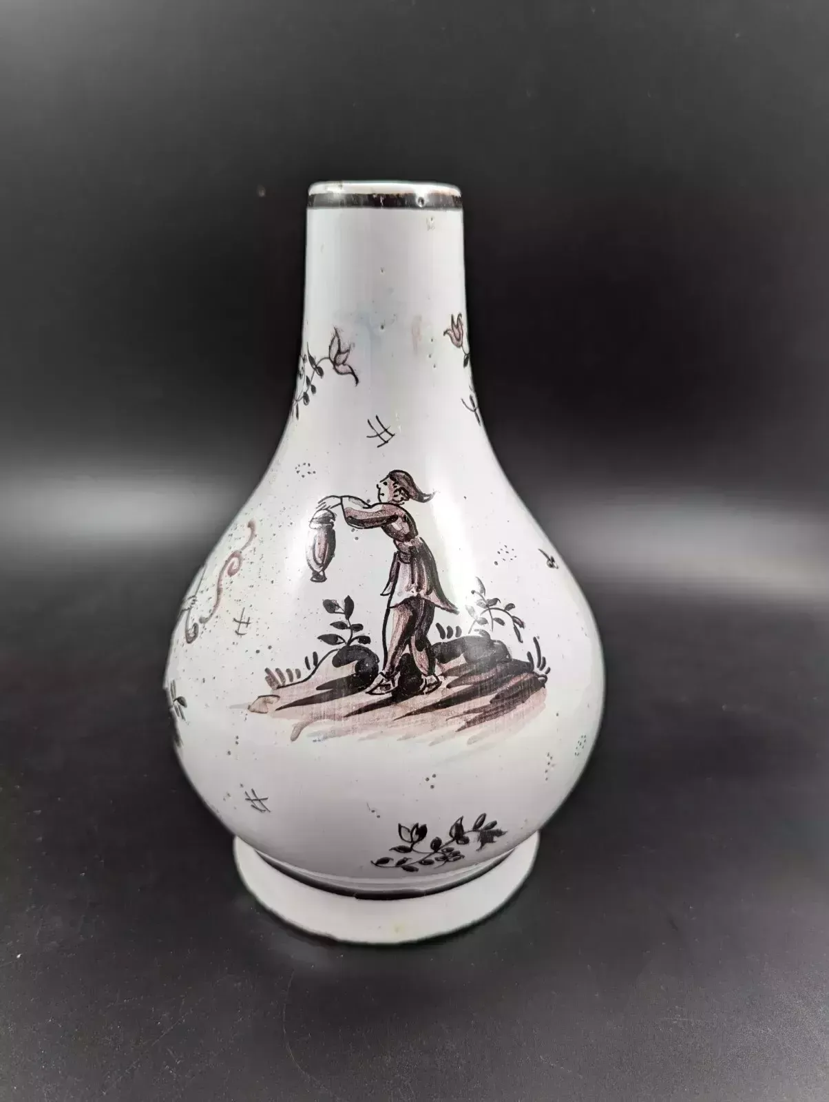 Antique Delft Tin Glazed Pottery Vase, Mid 18th Century. photo for sale