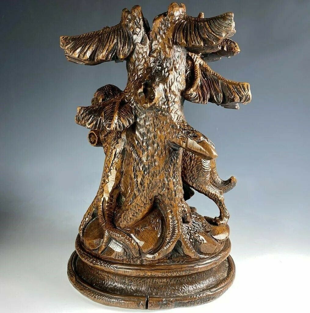 19thc.Black Forest 'St.Bernard Rescue Dog' Carved 'Eperne' photo 2250.0