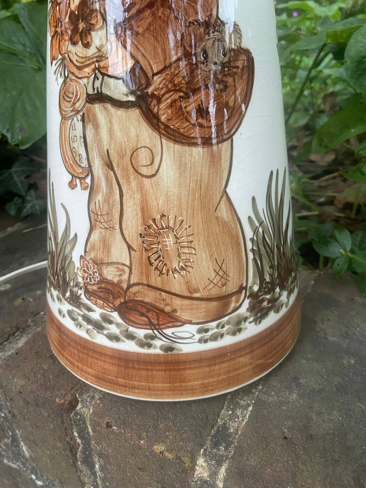 1970s Retro Jersey Pottery Large Table Lamp Of A Wide Eyed Boy Character   Delightful Working Condition photo for sale