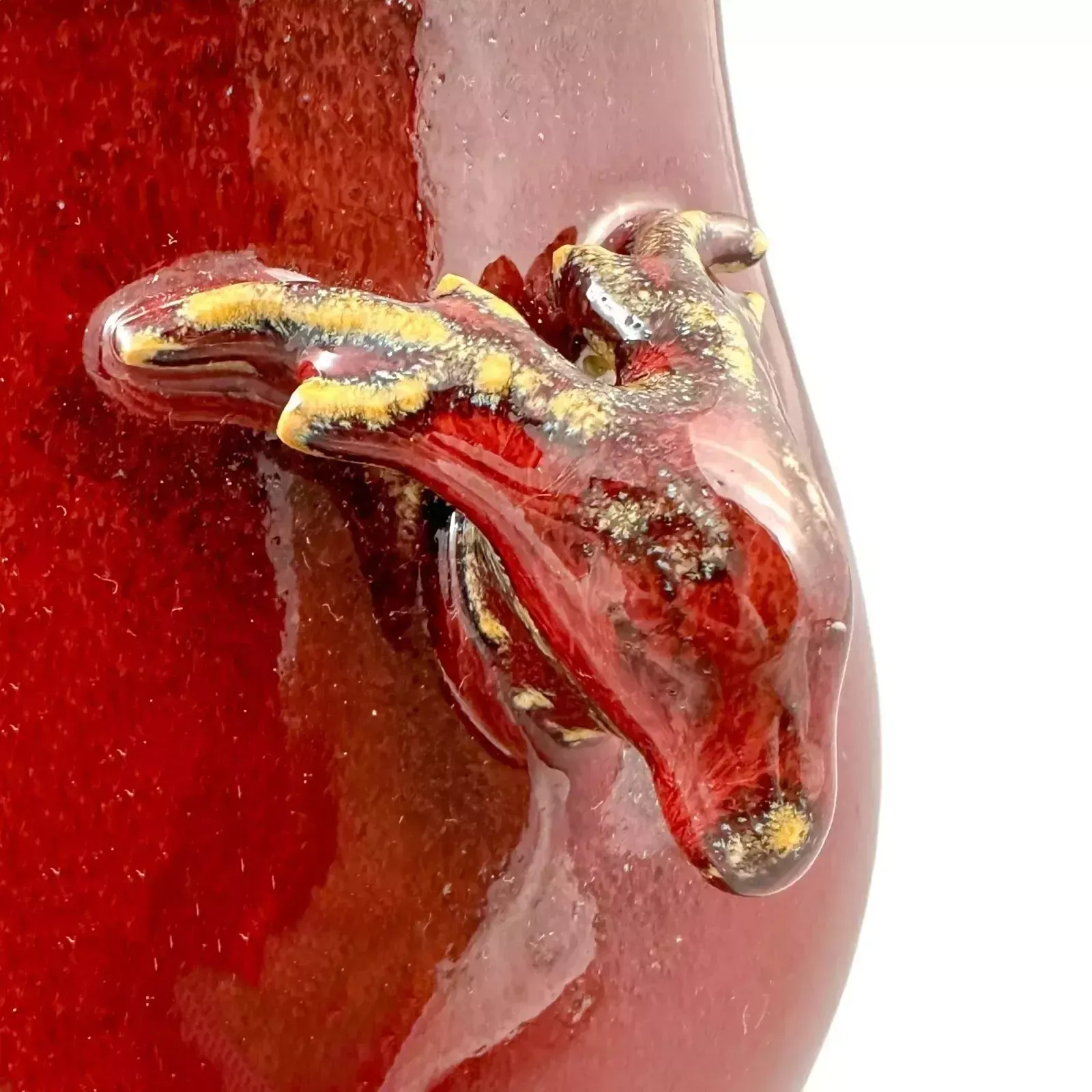 photo for sale Antique Chinese 19th Century Qing Sang De Boeuf Hu Form Vase, Deer Head Handles