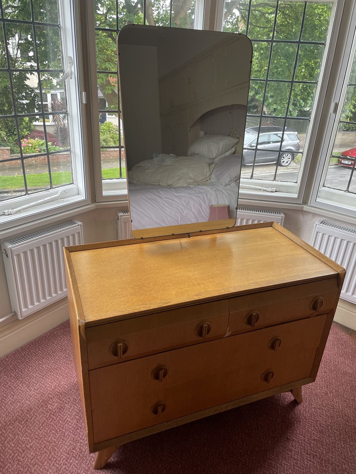 Mid Century White And Newton Oak Chest Of Drawers/Dressing Table photo 650.0