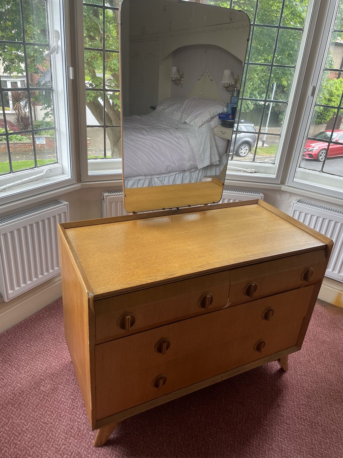 Mid Century White And Newton Oak Chest Of Drawers/Dressing Table photo buy