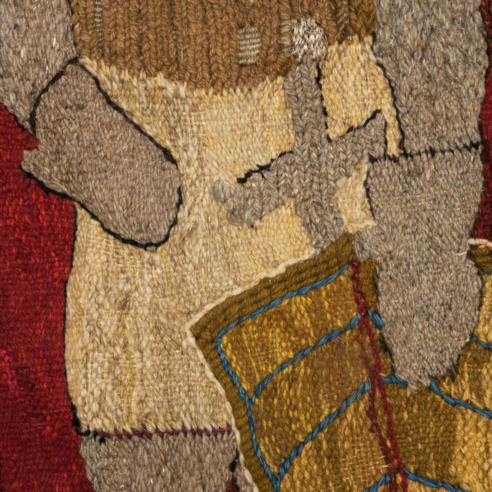 Large Mid Century Norman Knight Wool Wall Hanging photo Art