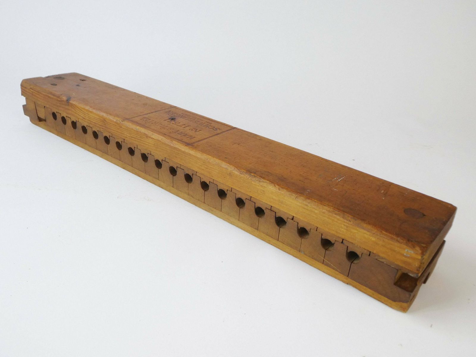 Large Antique German Wooden Cigar Press, Hart & Hertel Cigar Box With 20 Sections, Tobacciana Mold photo for sale