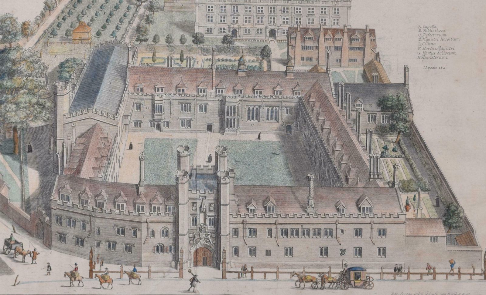 David Loggan Christ's College, Cambridge 1690 Engraving By David Loggan 1690 photo 1500.0
